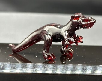 Handmade Mini Glass Allosaurus | Hand Sculpted Glass Dinosaur Figurine | Maximum Detailed Hand Sculpted Glass Dinosaur