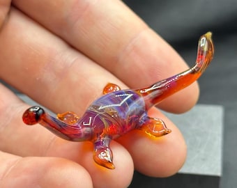 Handmade Glass Plesiosaurus Figurine | Cosmic Glass Miniature Dinosaur