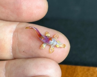 Super Miniature Cosmic Glass Dinosaur « Mosasaurus » Hand-Made