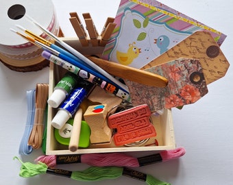 Mystery Craft Supply Bag: 30+ Art Items, Stickers, Beads & More