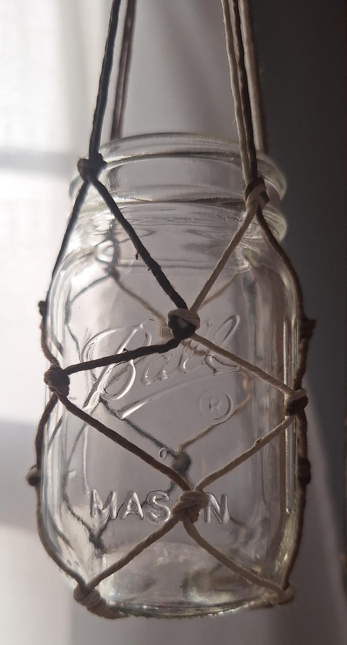 Macrame Rope Freshwater Driftwood Propagation Station Vase 2 Ball Mini ...