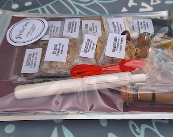Protection Spell Intention Kit: Candle, Crystals and Herbs