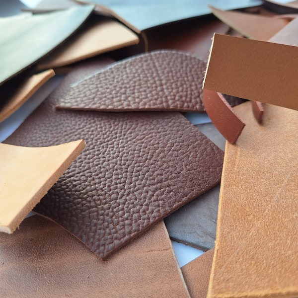 1 pound Real Leather Scraps - photos are exact items you will receive