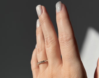2.50ct Created Diamond Round Cut Eternity Wedding Band Ring Solid 14K Yellow Gold, Wedding band, Anniversary