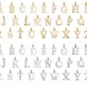 Colgante con letra inicial A-Z Oro macizo de 14 quilates Dije de 10 mm Diamante creado de 0,50 tcw