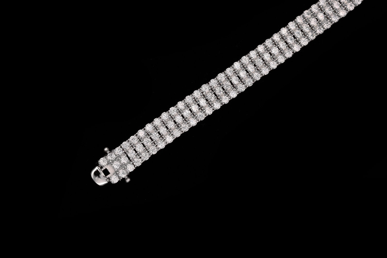 Tennis Bracelet 7.5mm 14.00TCW Round Cut 3-row Created Diamond | Etsy