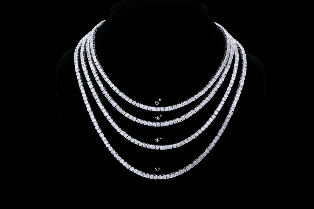 Luxury Tennis Necklace 【3mm / SILVER】 Women_s_Tennis_Chain_Silver_3m