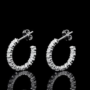 1.68CT Diamant Hoop Doppelseitige Ohrringe 925 Sterling SIlver / Gelbgold Ton / Roségold Ton