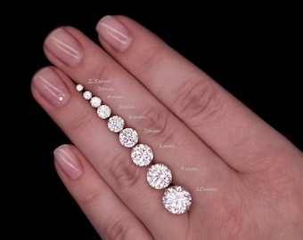 Lab Grown Diamond Earrings 0.72 ct. T.W. Round-cut Solitaire Studs 14k Yellow / White / Rose Gold, Flat-back