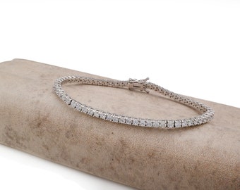 Tennis Bracelet 2.5mm 4.00TCW Round Cut Created Diamond 925 Sterling Silver