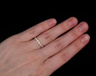 0.45-1.56ct T.W. Created Diamond 2mm Bezel Eternity Ring 3.5mm Band 925 Sterling Silver / Yellow Gold / Rose Gold Tone