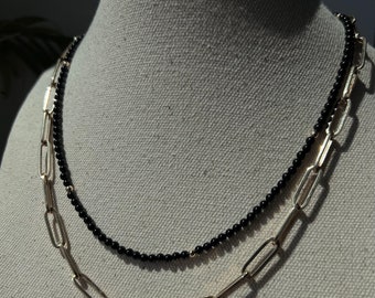 Collana Di Onice Nero Naturale JaipurJewels 20 Pollici - Perline Non Trattate 1005 Carati