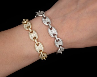3.50TCW Round Cut Created Diamond Pave Cable Bracelet 925 Sterling Silver