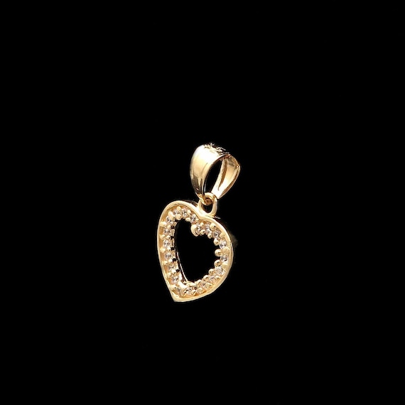1CT Halo Created Diamond Heart Pendant Solid 14k Yellow Gold Charm For Chain
