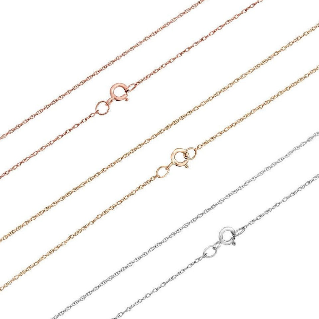 14K Twisted Rope Chain Solid Yellow White Rose Gold Singapore Necklace ...