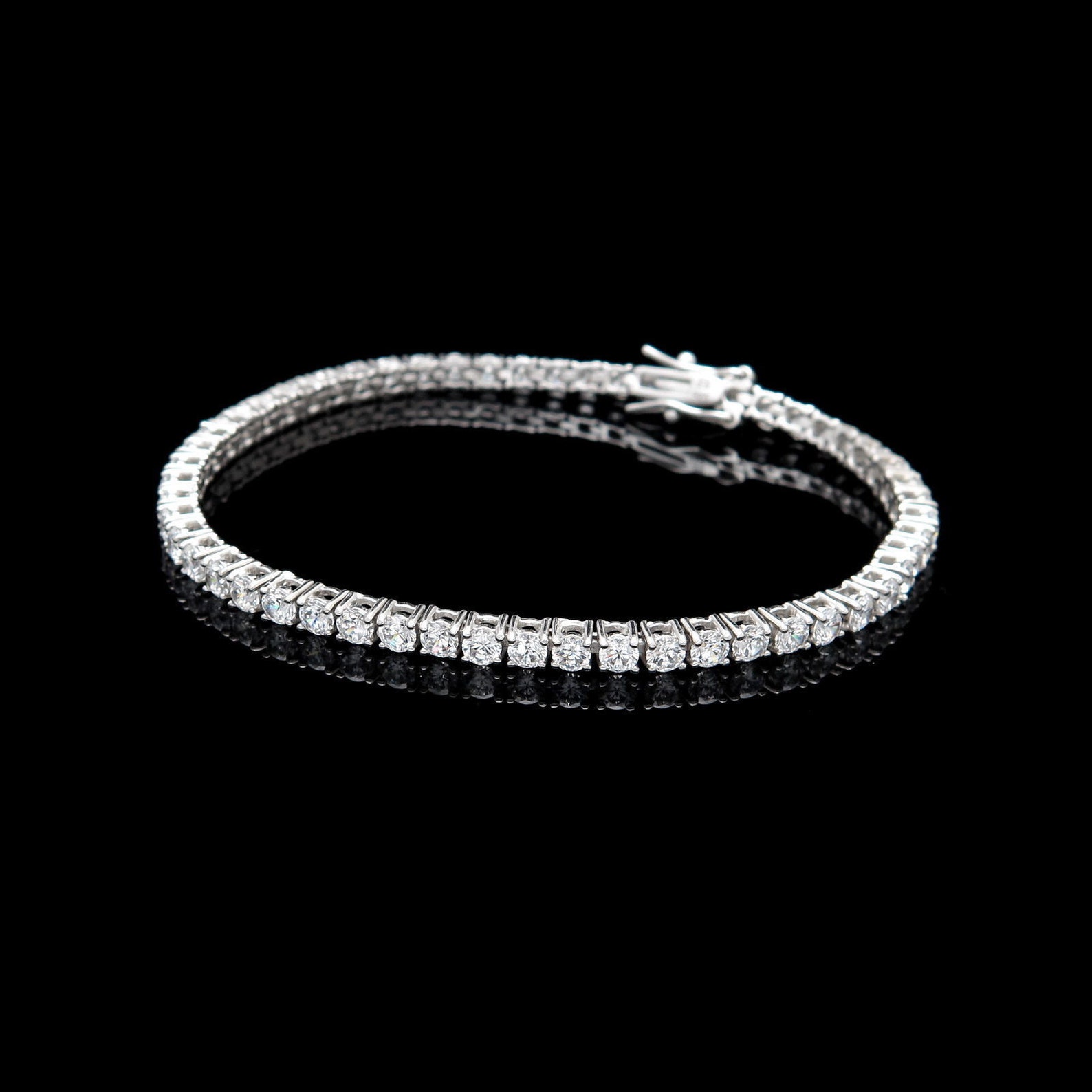Tennis Bracelet 3mm 6.00TCW Round Cut Created Diamond 925 - Etsy