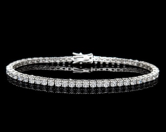 Women Diamond Bracelet,Gift For Women 925 Sterling Silver Women Bracelet Round Cut Diamond Wedding Bracelet