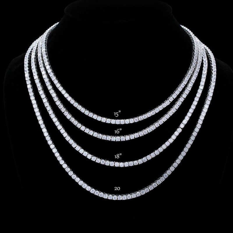 Three Prong Set Round Cut Diamond Tennis Bracelet 14K White Gold 7