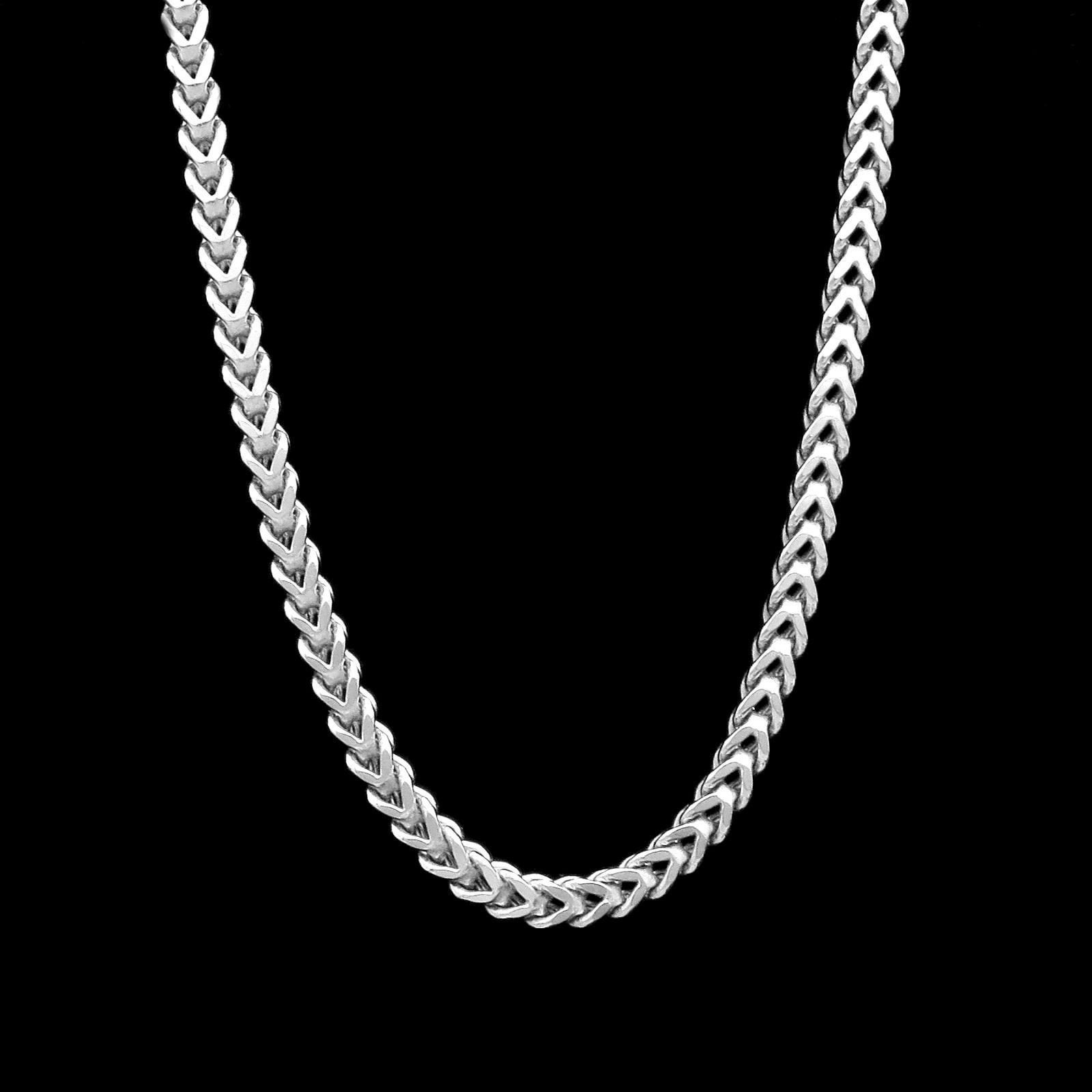 Thick white gold chain deals