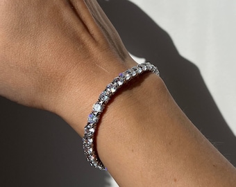 Tennis Bracelet 5mm 20.00TCW Round Cut Created Diamond 925 Sterling Silver