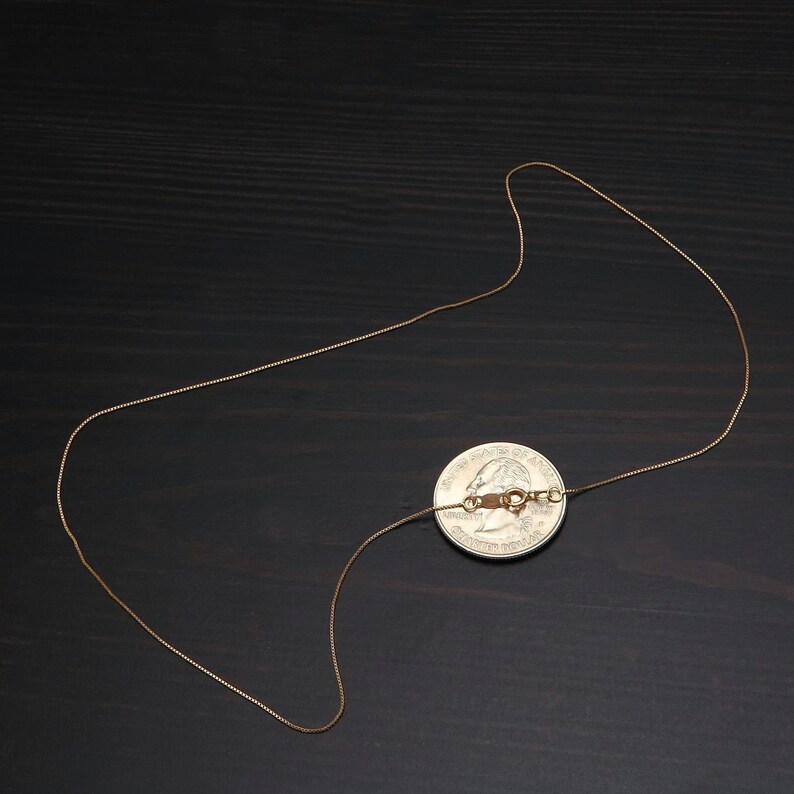 14K Box Chain Solid Yellow White Rose Gold Square Necklace for - Etsy