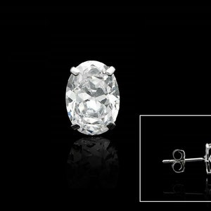 Oval cut Created Diamond 0.21-0.76 ct Stud Earring Solitaire 14k Gold , Push-back, SINGLE EARRING