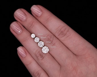 14k Yellow Gold Push Back Stud Round Created Diamond Earrings 4.00CT/8mm 14k Yellow Gold Push Back Stud Round Created Diamond Earrings 4.00CT/8mm