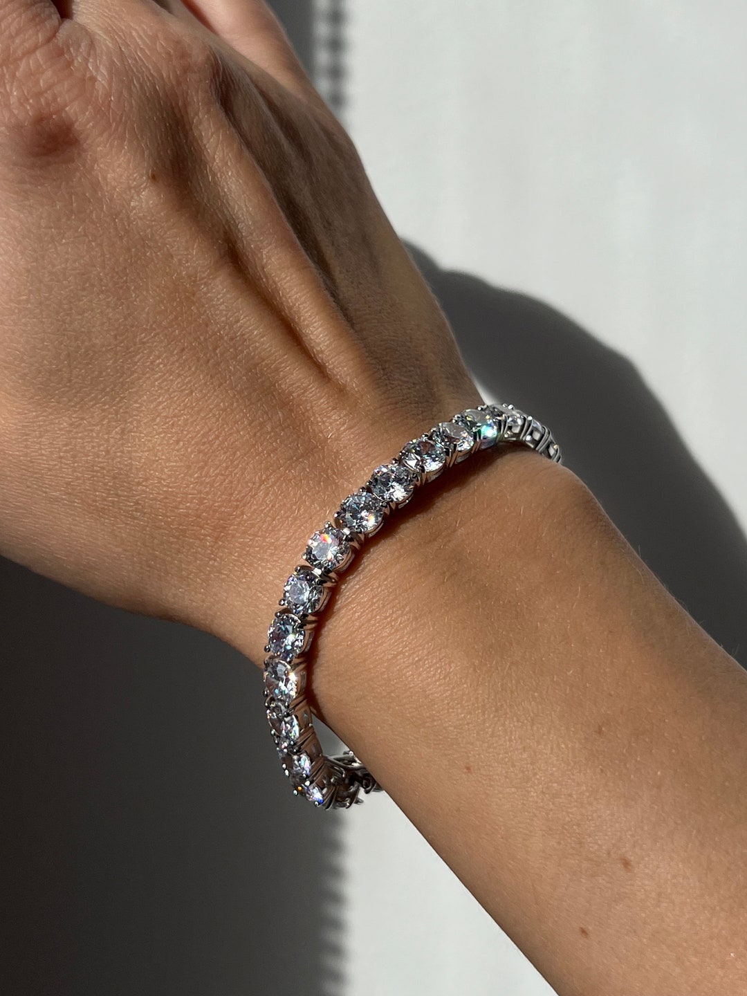 Tennis Bracelet 6mm 24.00TCW Round Cut Created Diamond 925