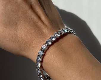 Tennis Bracelet 6mm 24.00TCW Round Cut Created Diamond 925 Sterling Silver