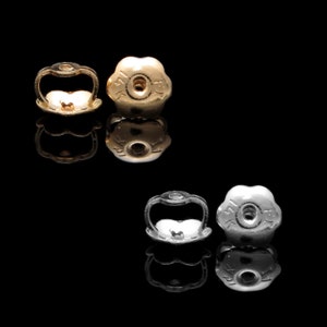 Solid 14k Yellow White Gold Screw-Back Screwpost Earring Replacement Backing SM
