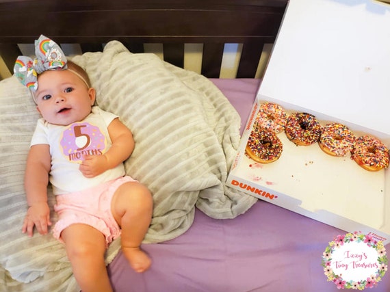 Personalized Name Donut Baby Milestone Blanket Sweet Pastry Sprinkles Doughnut Design for Boy or Girl Soft for Monthly Milestones