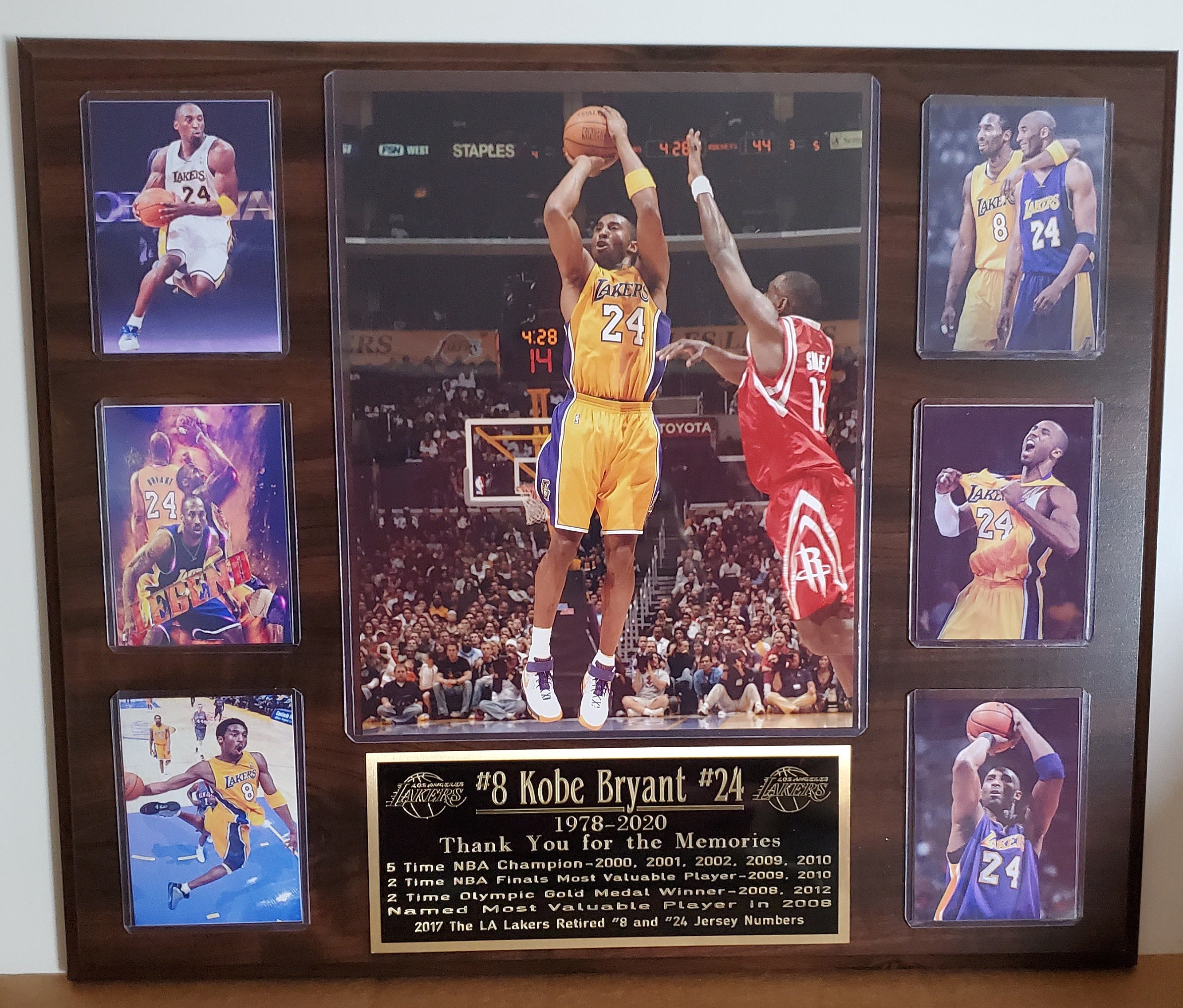 Framed Facsimile Autographed Kobe Bryant 33x42 Lower Merion 