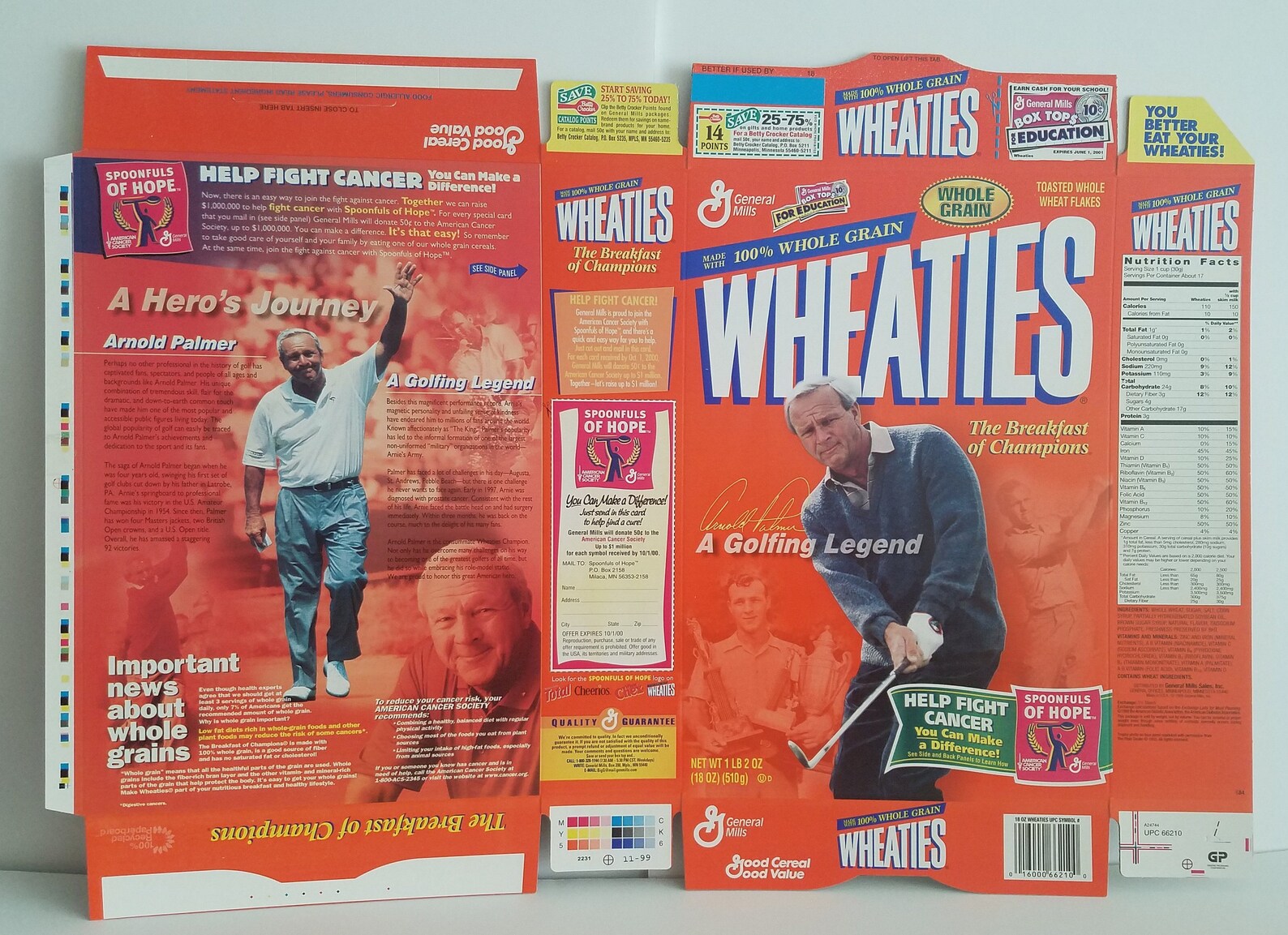 Arnold Palmer Flat Wheaties Cereal Box Etsy