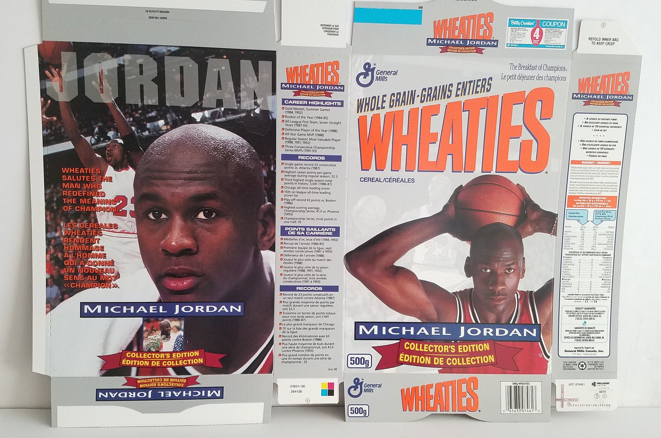Michael Jordan Collectors Edition Flat Wheaties Cereal Box, Chicago