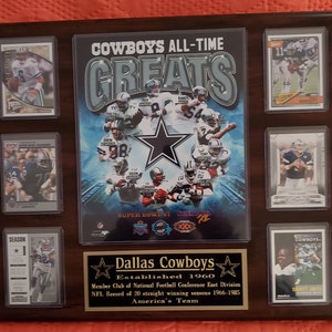 Dallas Cowboys Greats Plaque - Aikman, Smith, Staubach, Dorsett .......