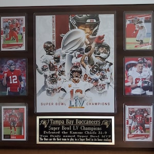 Tampa Bay Buccaneers Super Bowl LV Champs Plakette - Brady, Gronk, Evans, Weiß ....