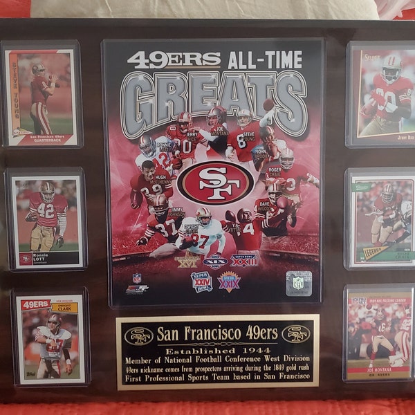 San Francisco 49ers Greats Plaque - Montana, Rice, Young, Lott, Clark .....