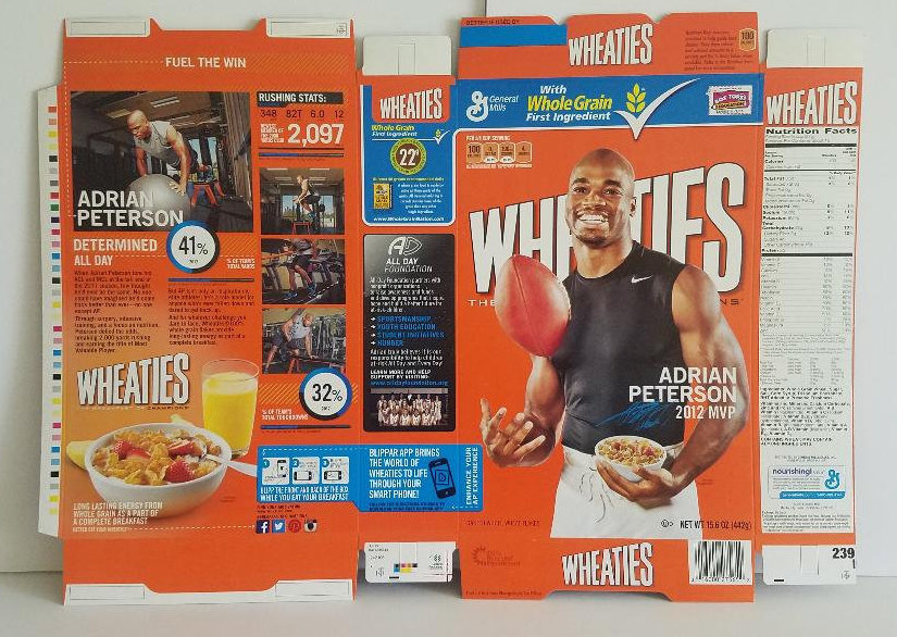Adrian Peterson Flat Wheaties Cereal Box Etsy