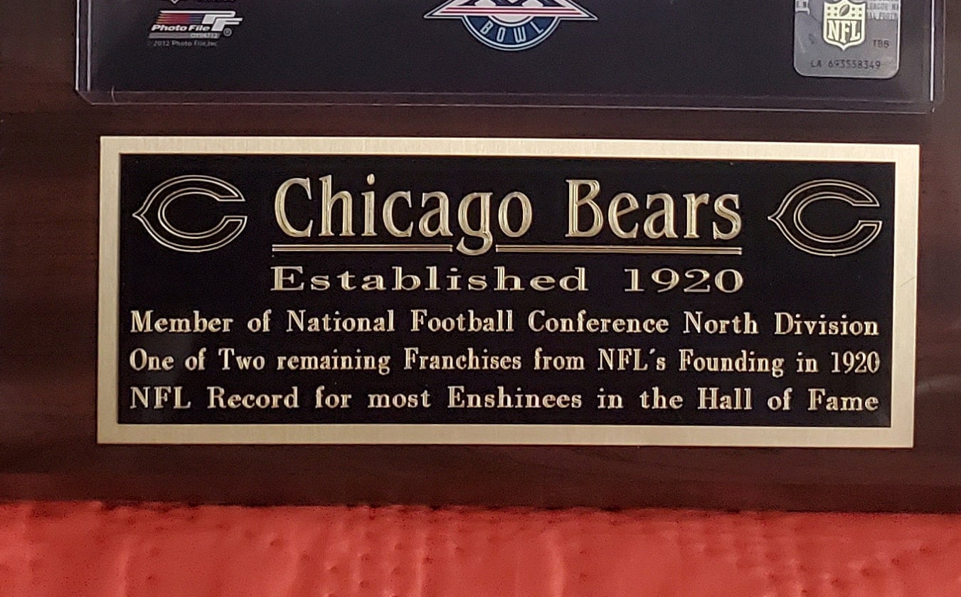 Panneau Aluminium Chicago Bears Miller Lite - Déco NFL Avec Payton Et Ditka