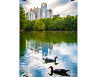 Piedmont Park Atlanta Skyline Reflection Inspired Photo Print