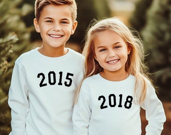 Kids Birth Year Sweatshirt/ Custom Birthday Sweatshirt/ Kids Birthday