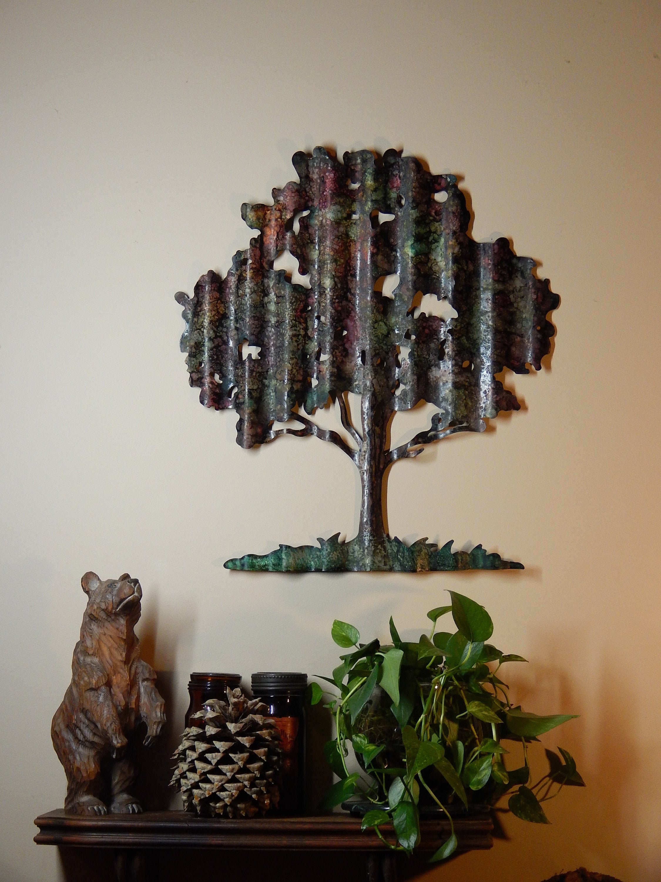 tree of life outdoor wall art on Metal Tree Wall Art Tree Of Life Rustic Decor Outdoor Art Etsy