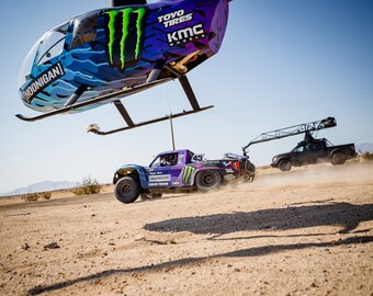Ken Block Trophy Truck and Helicopter Print