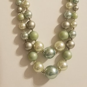 Green and Silver Beaded Necklace