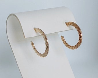 Hoop Post Gold Tone Earrings