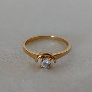 Gold tone Cubic Zirconia Ring US Size 9