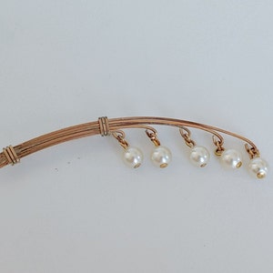 Faux Perle Gold ton Brosche
