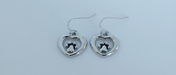 Heart Paw Dangling Earrings - image 3