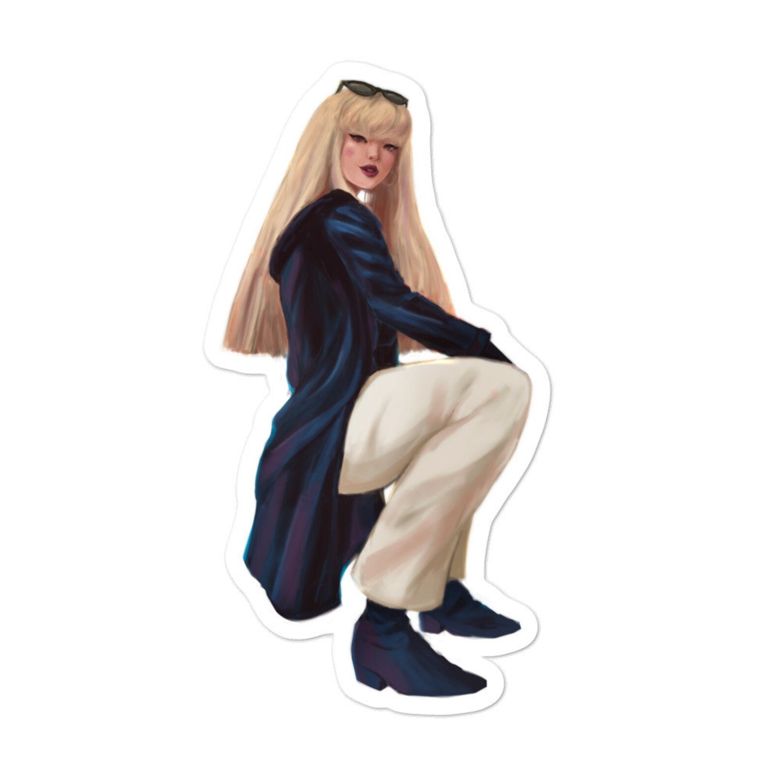 Fashion girl sticker Etsy