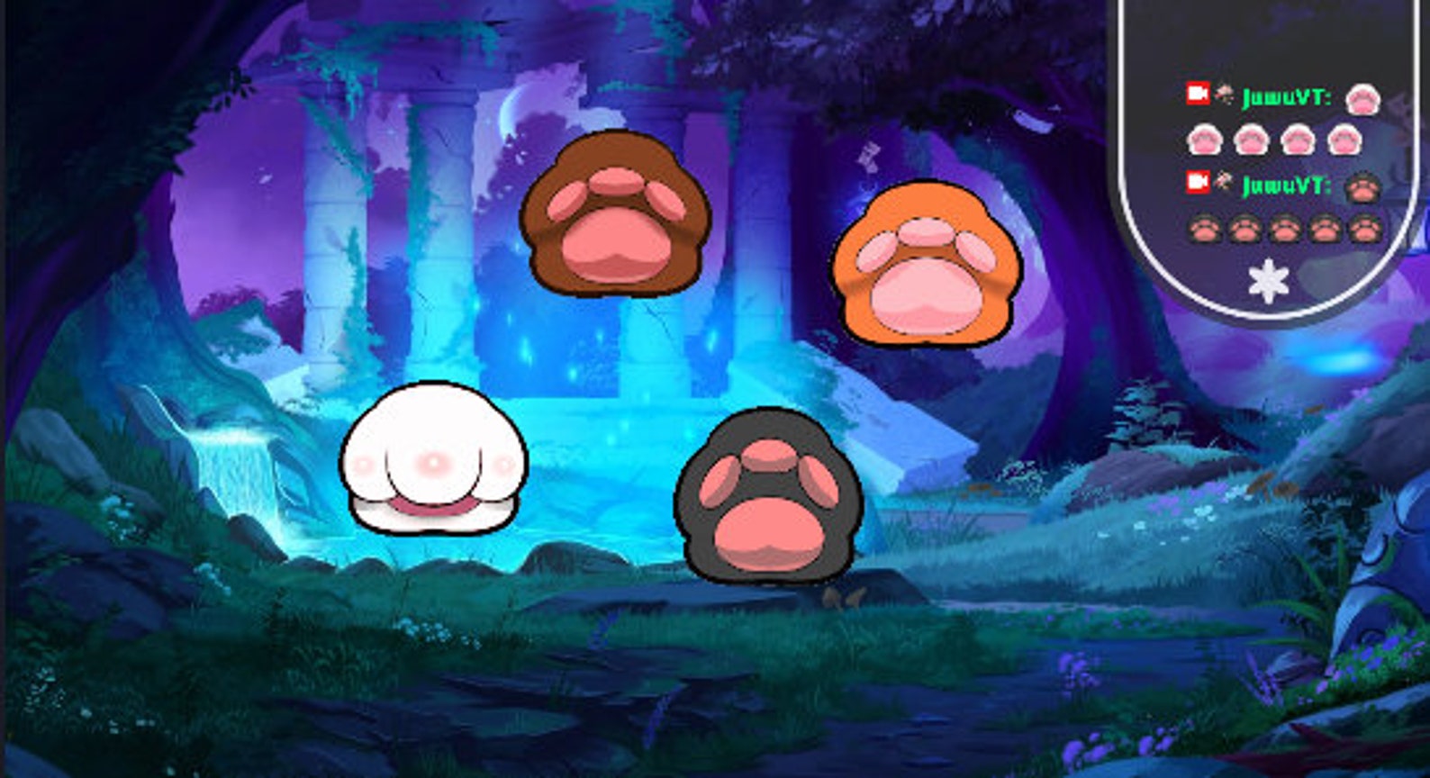 Set aus 4x ANIMIERTE Tier Pfote (Katze, Welpe) Emote für Twitch Discord ...